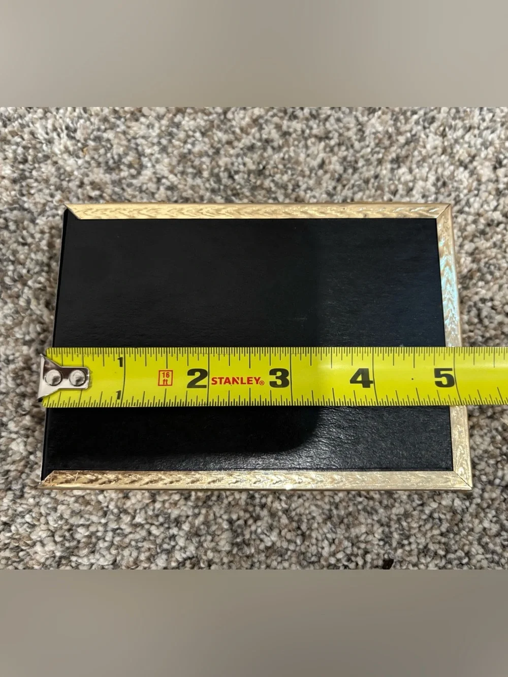 Vintage Brass Bi-Fold Picture Frame Embossed Double Hinged Frame Table Display